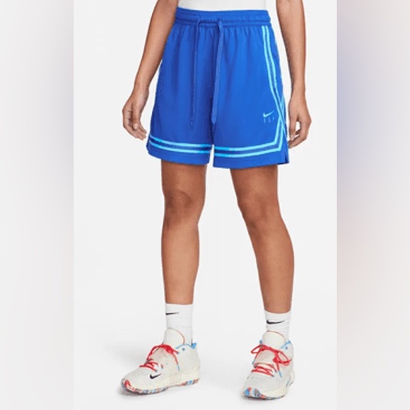 NWT [Nike] Fly Crossover 5" Blue Drawstring Basketball Shorts Women's S M or L - Picture 2 of 11